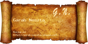 Garab Neszta névjegykártya